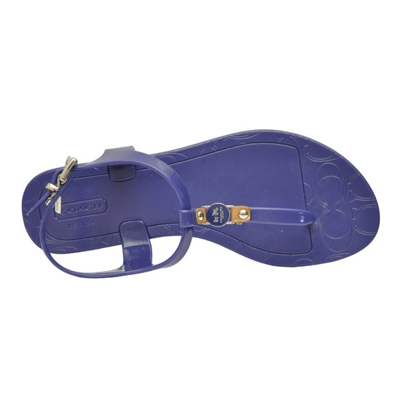 Coach PICCADILLY Jelly PVC Signature C-Logo Thong Sandal Slide Flat Blue 5/6/8 - Picture 1 of 7